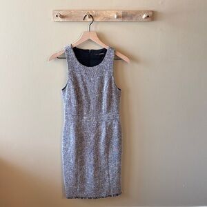 Banana Republic Chic Navy and White Tweed Midi Dress Size 0